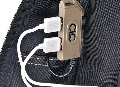 backpack charging USB port