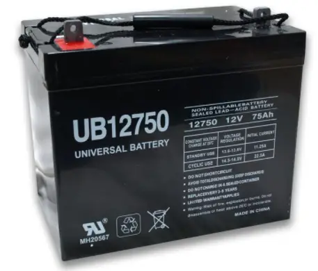 universal 12v 75 ah deep cycle sealed AGM battery