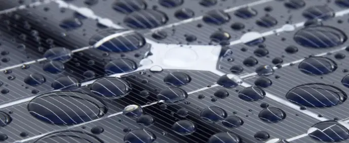 rain on solar panel