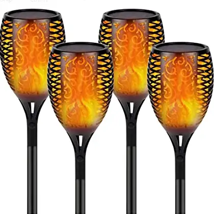 BHCLIGHT 4-Pack Flame Super Bright Solar Torch Light
