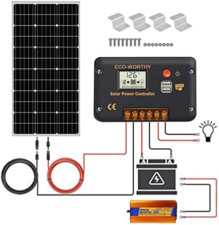 ECO-WORTHY 100 Watt Solar Panel RV Boat Kit