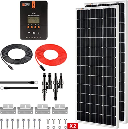 RICH SOLAR 200 Watt 12 Volt Monocrystalline Solar Starter