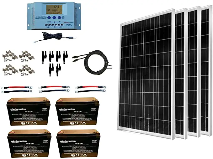 WindyNation 400 Watt Solar Kit 4pcs 100W Solar Panels