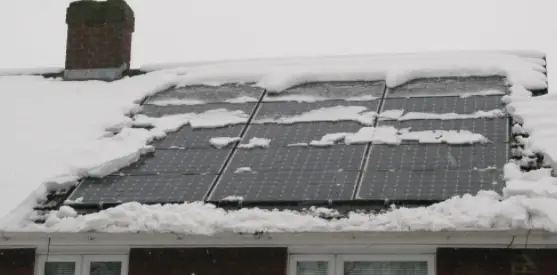 snow on solar panels