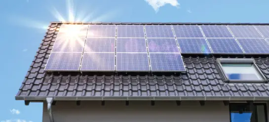 solar panels on a small home roof