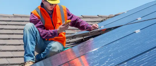 inspecting solar panels