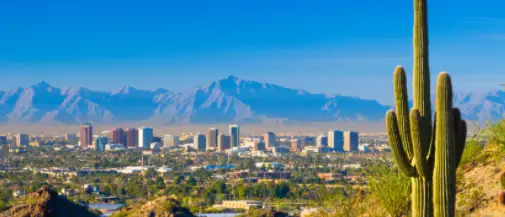 phoenix arizona sunny city skyline